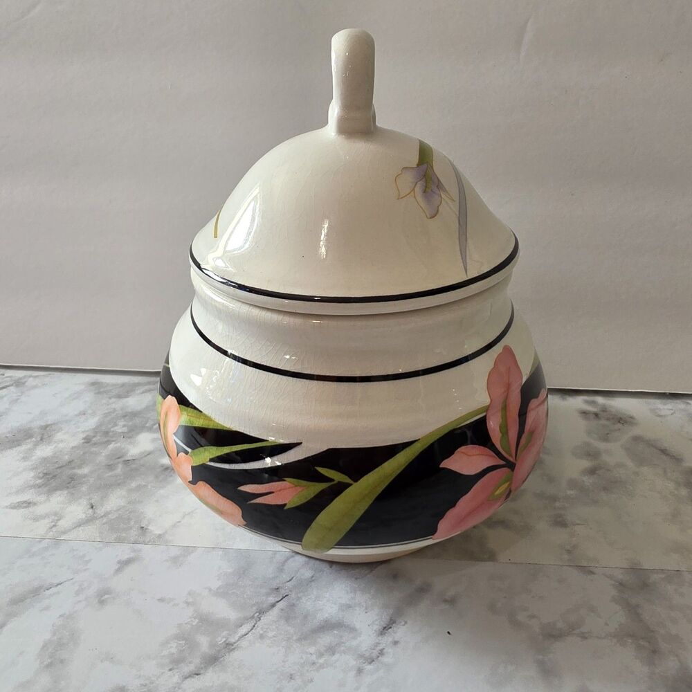 Sango 377 Allure Korea Sugar Bowl With lid Vtg